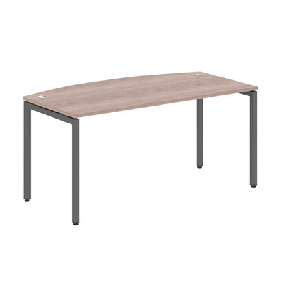 CURVE SHAPE DESK MADE IN 25MM MFC TOP, E1 LAMINATE CHIPBOARD WITH WOODEN MODESTY PANEL 40X40MM METAL U SHAPE FRAMES by Treejar | Souqify