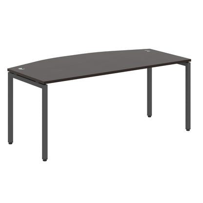 CURVE SHAPE DESK MADE IN 25MM MFC TOP, E1 LAMINATE CHIPBOARD WITH WOODEN MODESTY PANEL 40X40MM METAL U SHAPE FRAMES by Treejar | Souqify