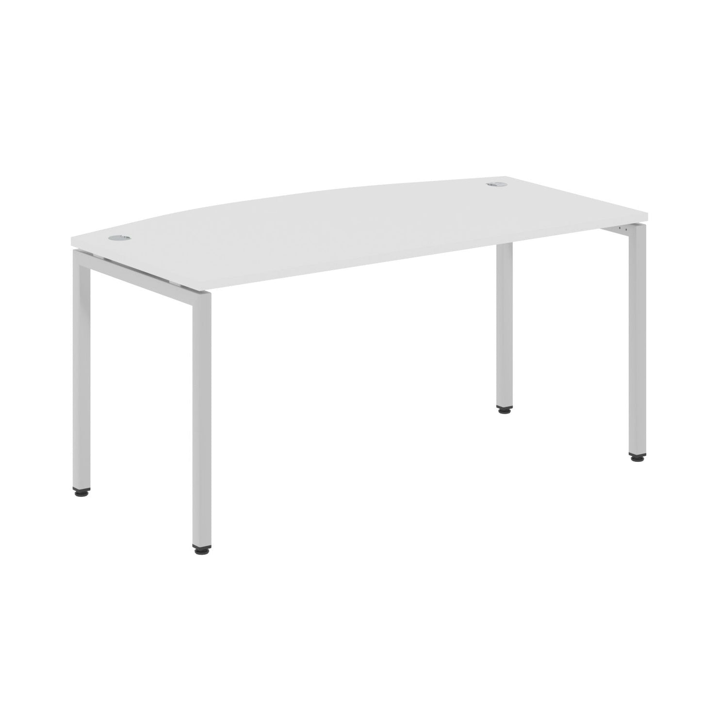 CURVE SHAPE DESK MADE IN 25MM MFC TOP, E1 LAMINATE CHIPBOARD WITH WOODEN MODESTY PANEL 40X40MM METAL U SHAPE FRAMES by Treejar | Souqify