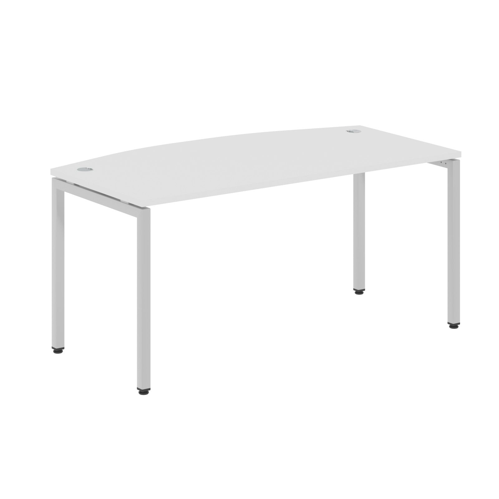 CURVE SHAPE DESK MADE IN 25MM MFC TOP, E1 LAMINATE CHIPBOARD WITH WOODEN MODESTY PANEL 40X40MM METAL U SHAPE FRAMES by Treejar | Souqify