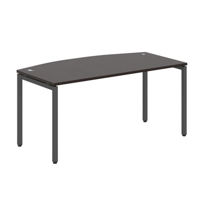 CURVE SHAPE DESK MADE IN 25MM MFC TOP, E1 LAMINATE CHIPBOARD WITH WOODEN MODESTY PANEL 40X40MM METAL U SHAPE FRAMES by Treejar | Souqify