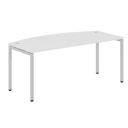 CURVE SHAPE DESK MADE IN 25MM MFC TOP, E1 LAMINATE CHIPBOARD WITH WOODEN MODESTY PANEL 40X40MM METAL U SHAPE FRAMES by Treejar | Souqify