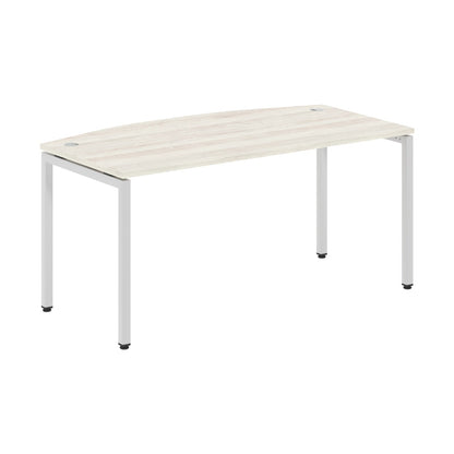 CURVE SHAPE DESK MADE IN 25MM MFC TOP, E1 LAMINATE CHIPBOARD WITH WOODEN MODESTY PANEL 40X40MM METAL U SHAPE FRAMES by Treejar | Souqify