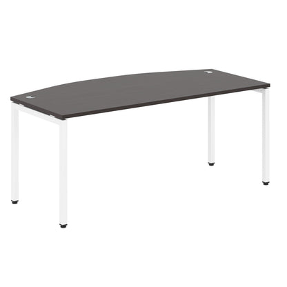 CURVE SHAPE DESK MADE IN 25MM MFC TOP, E1 LAMINATE CHIPBOARD WITH WOODEN MODESTY PANEL 40X40MM METAL U SHAPE FRAMES by Treejar | Souqify