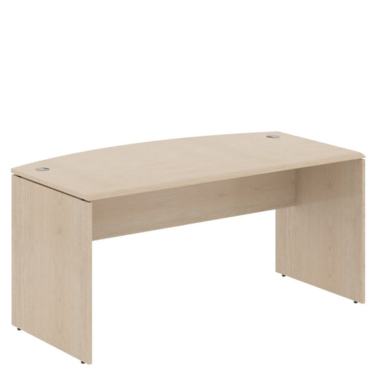 CURVE SHAPE DESK, MADE IN E1 LAMINATE CHIPBOPARD, WITH WOODEN MODESTY PANEL AND LEGS by Treejar | Souqify