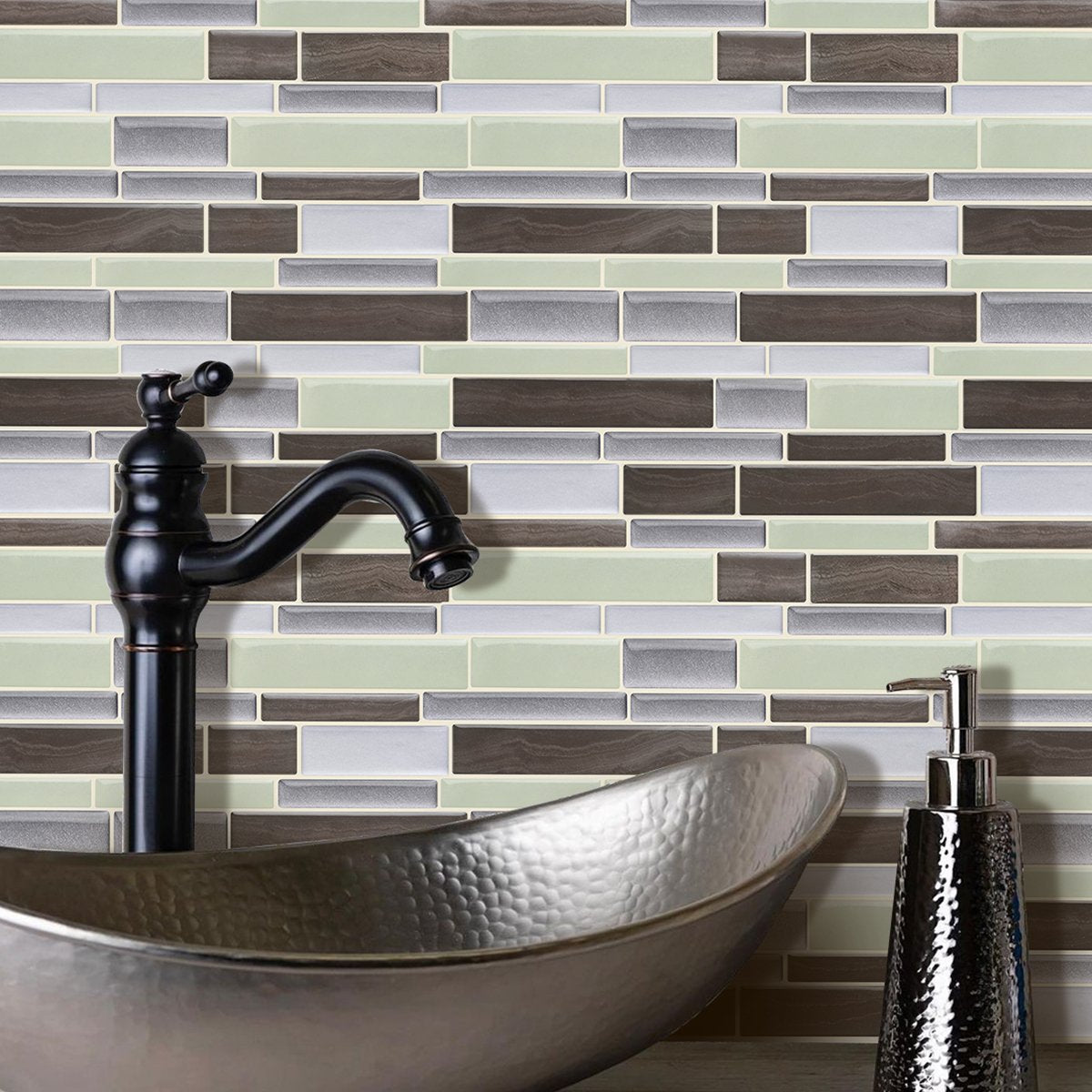 Dark Brown Vinyl Tile T80704 by Vivid Tiles | Souqify