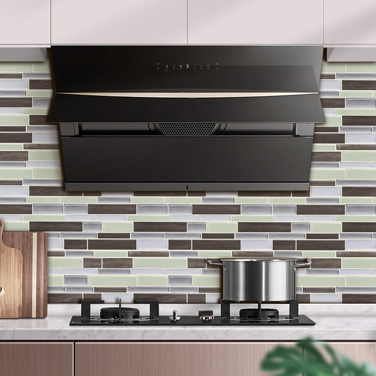 Dark Brown Vinyl Tile T80704 by Vivid Tiles | Souqify