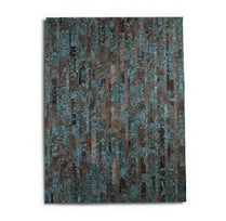 DEKOLAND - Stripes Rug Brown and Floral Turquoise Home Interior Decor by Dinkids Furniture Trading L.L.C. | Souqify