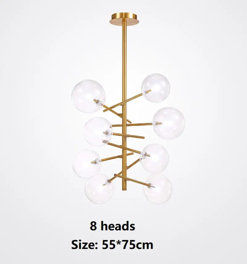 designer chandelier Gold Glass Bubble lamp Dining room Kitchen restaurant sphere chandelier hanging light by Zhongsan | Souqify