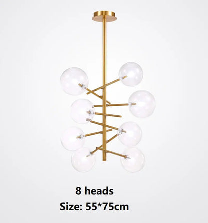 designer chandelier Gold Glass Bubble lamp Dining room Kitchen restaurant sphere chandelier hanging light by Zhongsan | Souqify