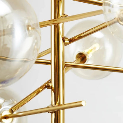 designer chandelier Gold Glass Bubble lamp Dining room Kitchen restaurant sphere chandelier hanging light by Zhongsan | Souqify