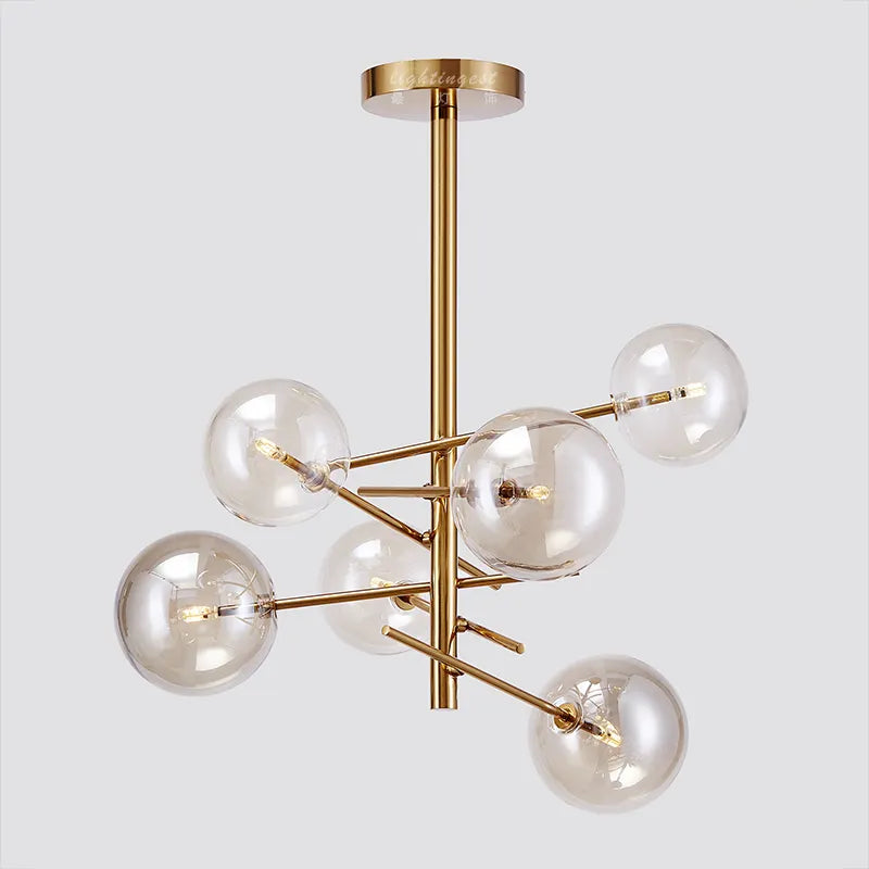 designer chandelier Gold Glass Bubble lamp Dining room Kitchen restaurant sphere chandelier hanging light by Zhongsan | Souqify