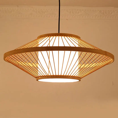 Dia 50cm Hand knitting Bamboo Pendant Lamp light Fixture Japan style Tatami Hanging Lamp for Dining Room Restaurant tea room by Zhongsan | Souqify