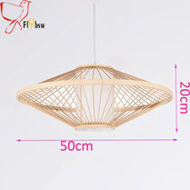 Dia 50cm Hand knitting Bamboo Pendant Lamp light Fixture Japan style Tatami Hanging Lamp for Dining Room Restaurant tea room by Zhongsan | Souqify