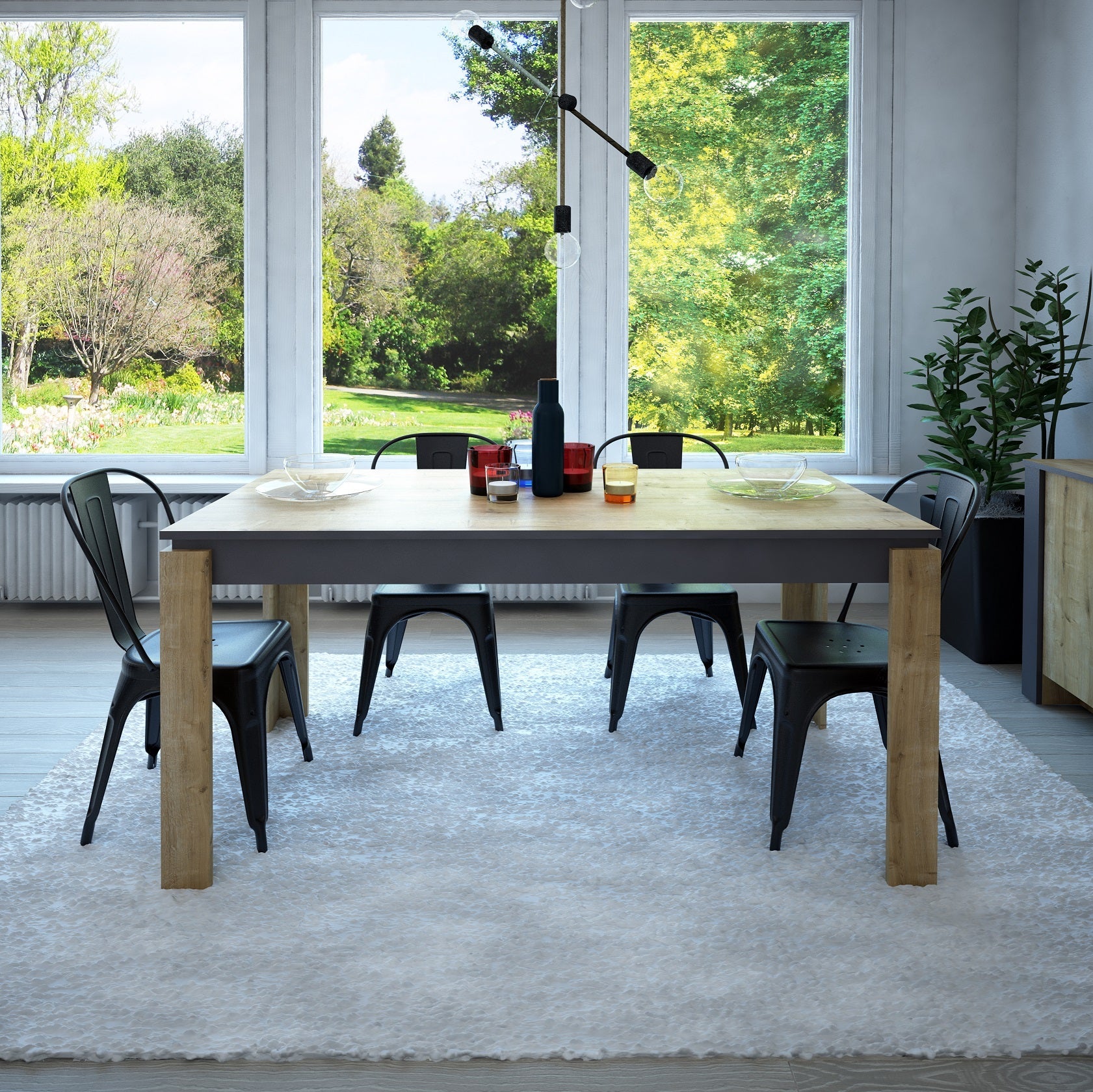 Dining Table Manhattan - Oak-MN63DT01 Oak
Dark Grey 175 X 85 X 9 by DECOROTIKA | Souqify