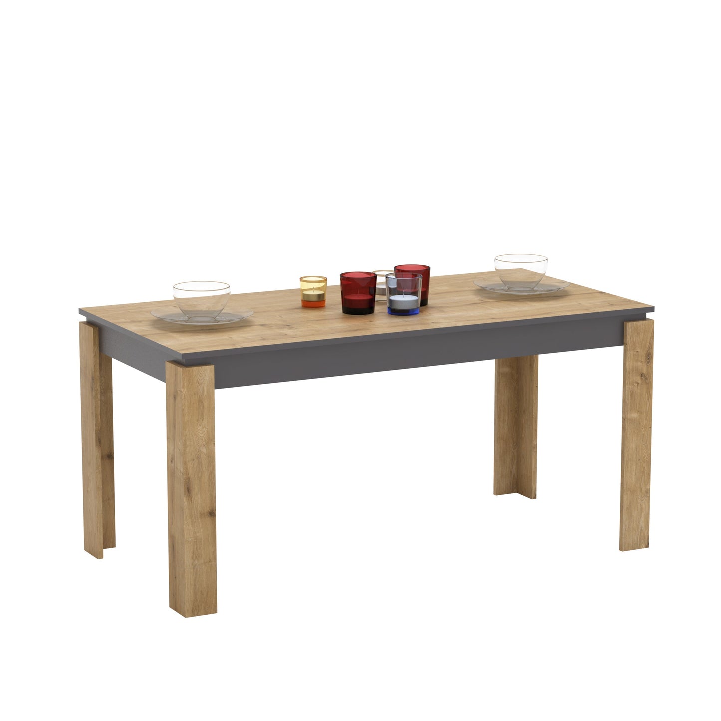 Dining Table Manhattan - Oak-MN63DT01 Oak
Dark Grey 175 X 85 X 9 by DECOROTIKA | Souqify