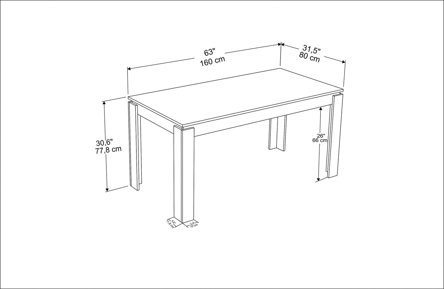 Dining Table Manhattan - Oak-MN63DT01 Oak
Dark Grey 175 X 85 X 9 by DECOROTIKA | Souqify