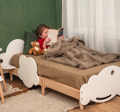 Dreamy Clouds: Toddler Wooden Floor Bed with Cloud Theme by Home Decor | Souqify