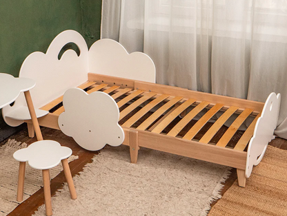Dreamy Clouds: Toddler Wooden Floor Bed with Cloud Theme by Home Decor | Souqify