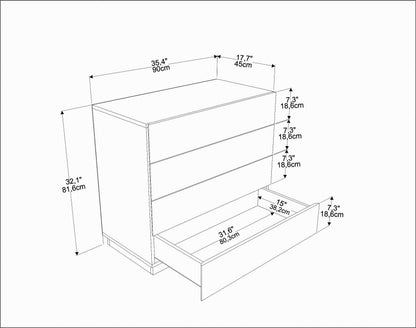Dresser Lines - Oak-LNS35DR03 Oak 105 X 51 X 21 by DECOROTIKA | Souqify