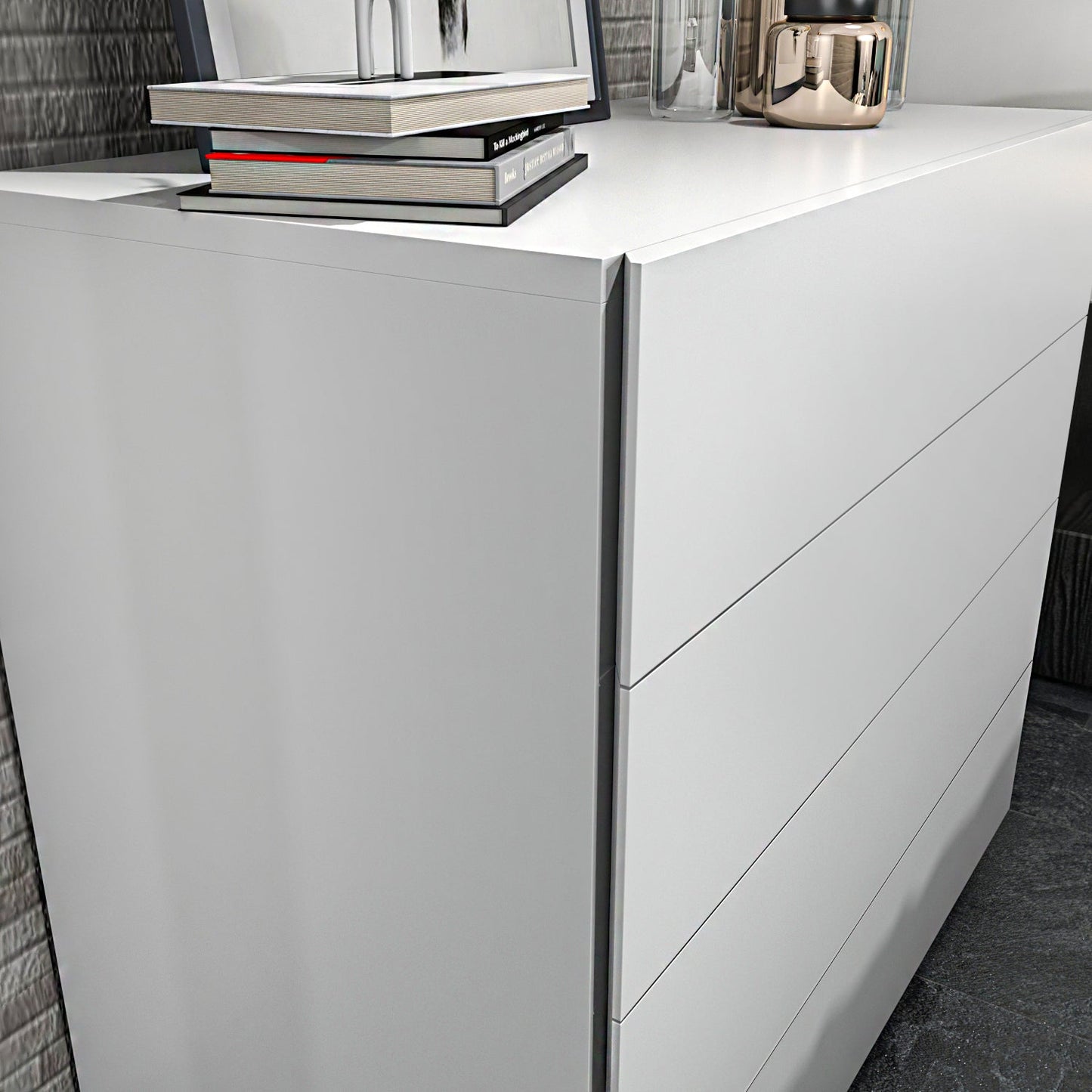 Dresser Lines - White-LNS35DR01 White 105 X 51 X 21 by DECOROTIKA | Souqify