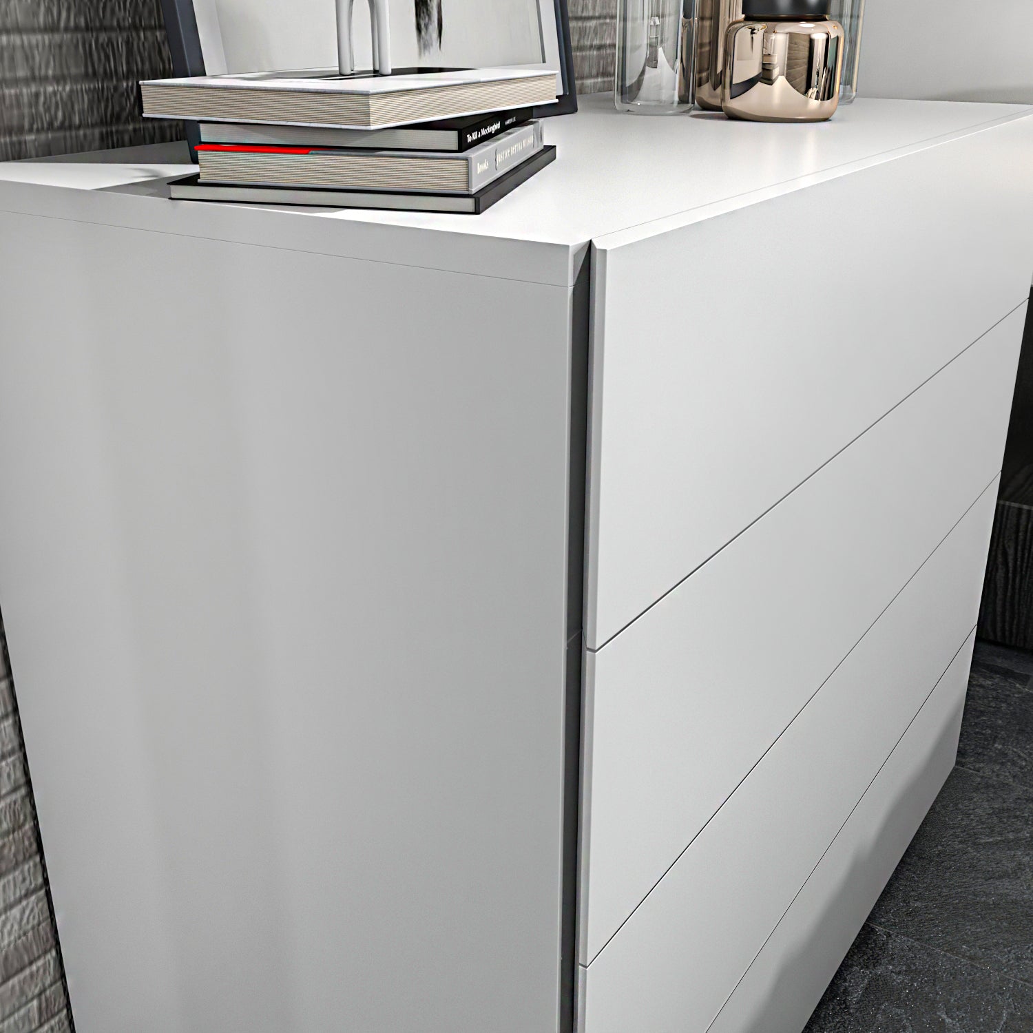 Dresser Lines - White-LNS35DR01 White 105 X 51 X 21 by DECOROTIKA | Souqify