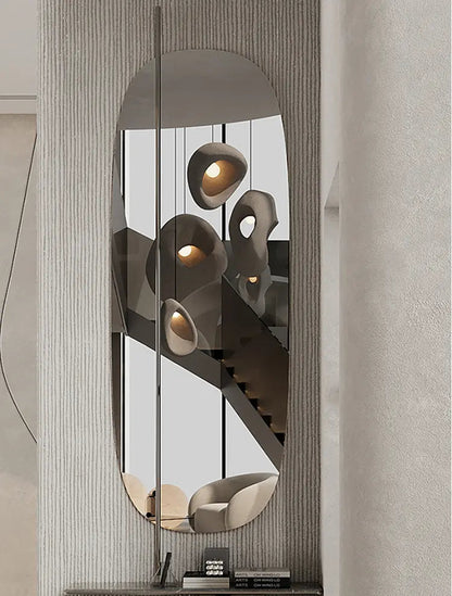 E27 Pendant Lights Staircase Suspend Lamp Decor Droplight Irregular Resin Nordic Villa Stair Wabi-sabi Style Pendant Metal by Zhongsan | Souqify