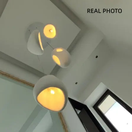 E27 Pendant Lights Staircase Suspend Lamp Decor Droplight Irregular Resin Nordic Villa Stair Wabi-sabi Style Pendant Metal by Zhongsan | Souqify
