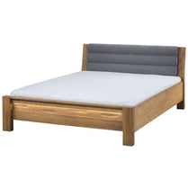 Unique Bed 160 - VELVET | solid oak wood front