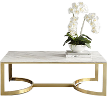 Elegant Marble-Top Coffee Table with Gold Accents by MANSIO | Souqify