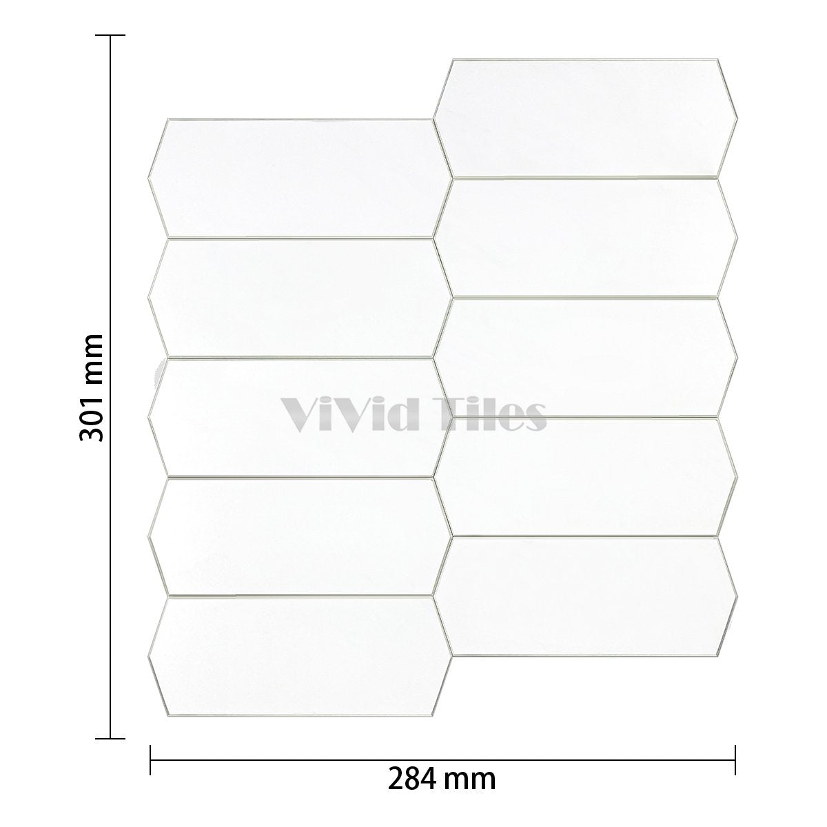 Elongated White PVC Composite Tile WJS-524 by Vivid Tiles | Souqify