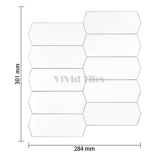 Elongated White PVC Composite Tile WJS-524 by Vivid Tiles | Souqify