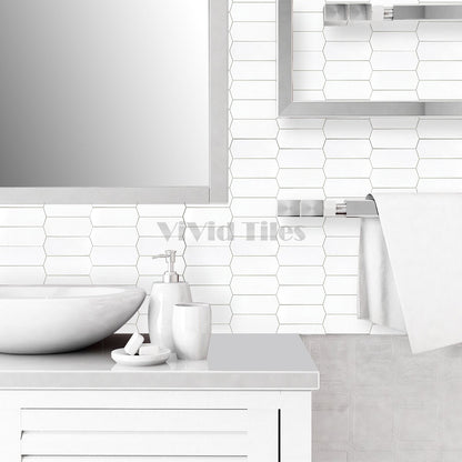Elongated White PVC Composite Tile WJS-524 by Vivid Tiles | Souqify