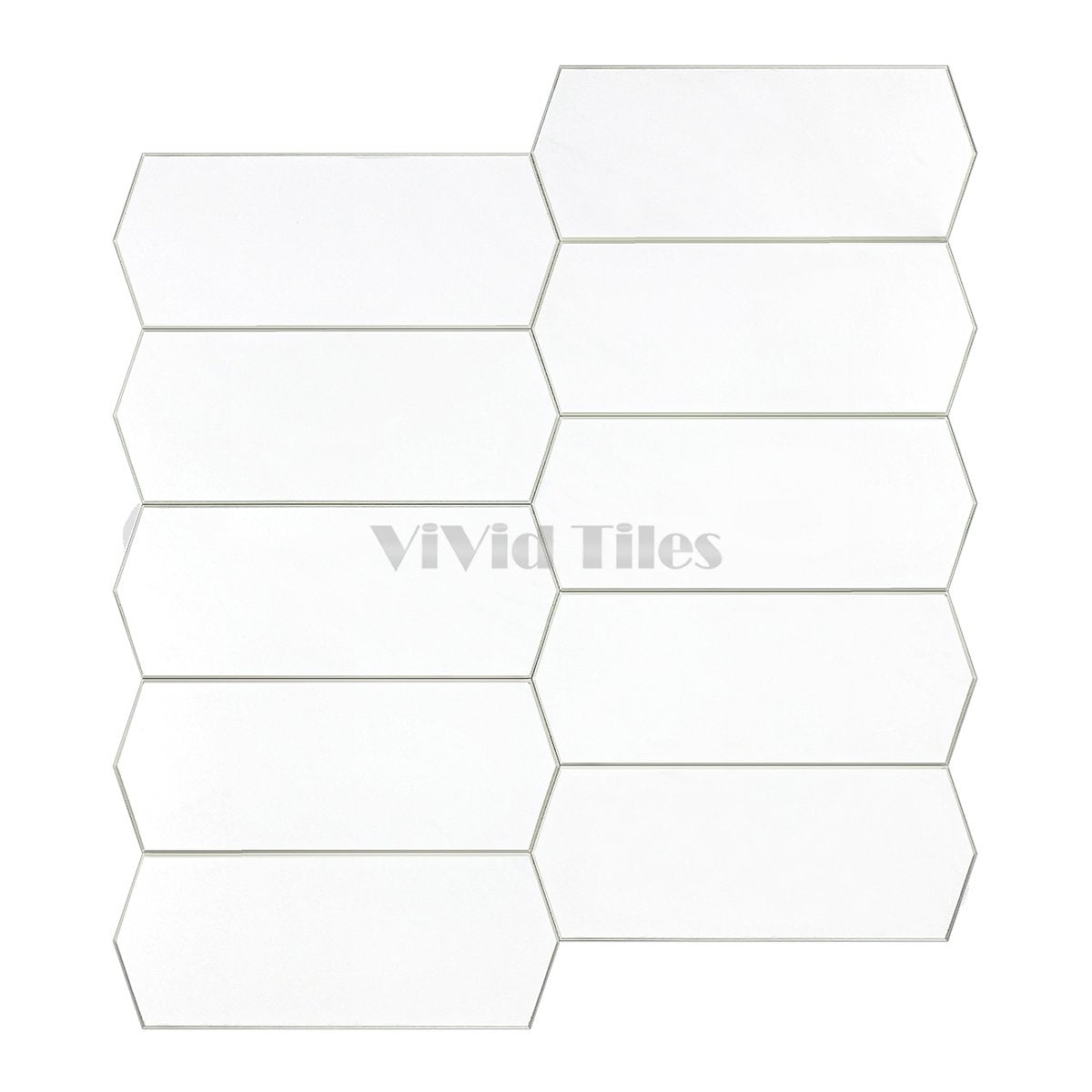 Elongated White PVC Composite Tile WJS-524 by Vivid Tiles | Souqify