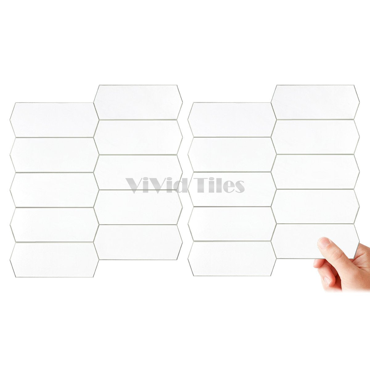 Elongated White PVC Composite Tile WJS-524 by Vivid Tiles | Souqify