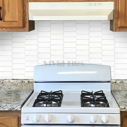 Elongated White PVC Composite Tile WJS-524 by Vivid Tiles | Souqify