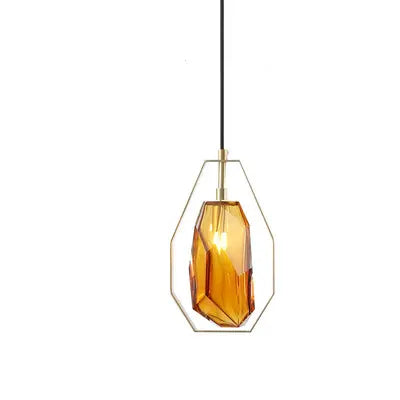 Europe Crystal Amber Glass Pendant Light by Zhongsan | Souqify