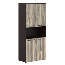 EXECUTIVE FULL HEIGHT CABINET, MADE IN E1 LAMINATE CHIPBOARD, WITH MIDDLE OPEN SHELF, UPPER AND LOWER WOODEN SWING DOORS by Treejar | Souqify