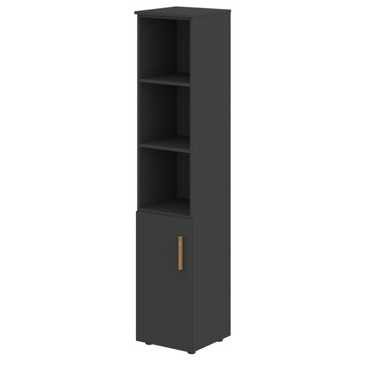 EXECUTIVE FULL HEIGHT CABINET, MADE IN E1 LAMINATE CHIPBOARD, WITH OPEN SHELVES AND WOODEN SWING DOOR by Treejar | Souqify