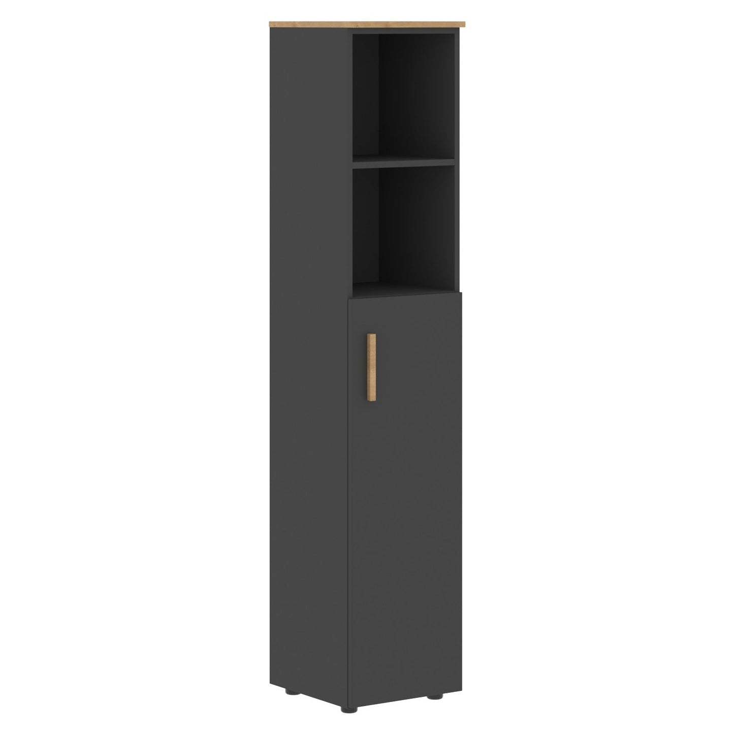EXECUTIVE FULL HEIGHT CABINET, MADE IN E1 LAMINATE CHIPBOARD, WITH OPEN SHELVES AND WOODEN SWING DOOR by Treejar | Souqify