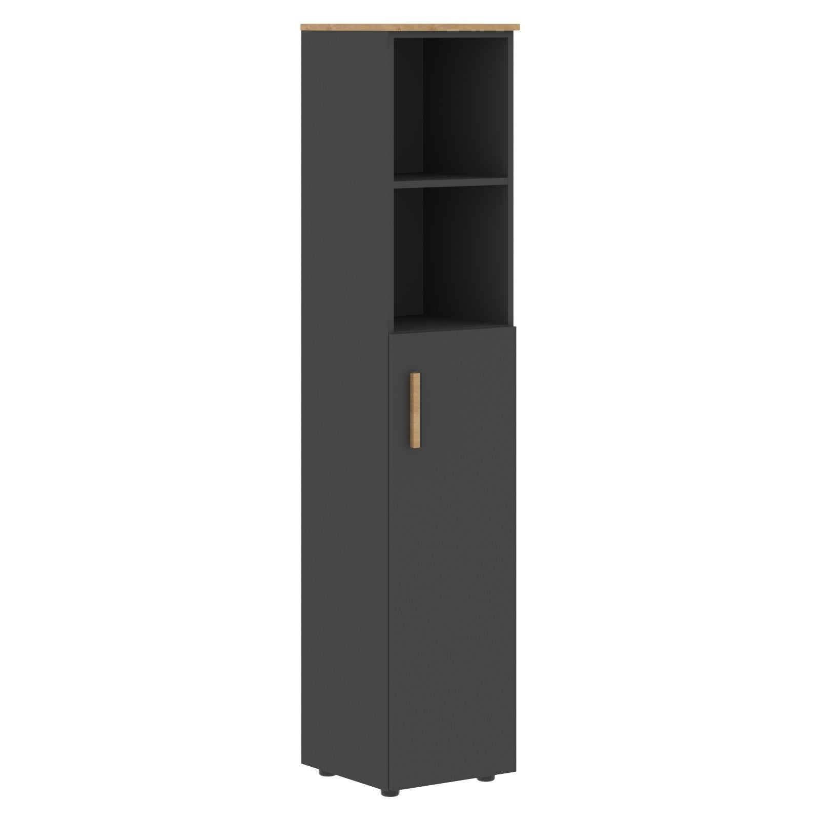 EXECUTIVE FULL HEIGHT CABINET, MADE IN E1 LAMINATE CHIPBOARD, WITH OPEN SHELVES AND WOODEN SWING DOOR by Treejar | Souqify