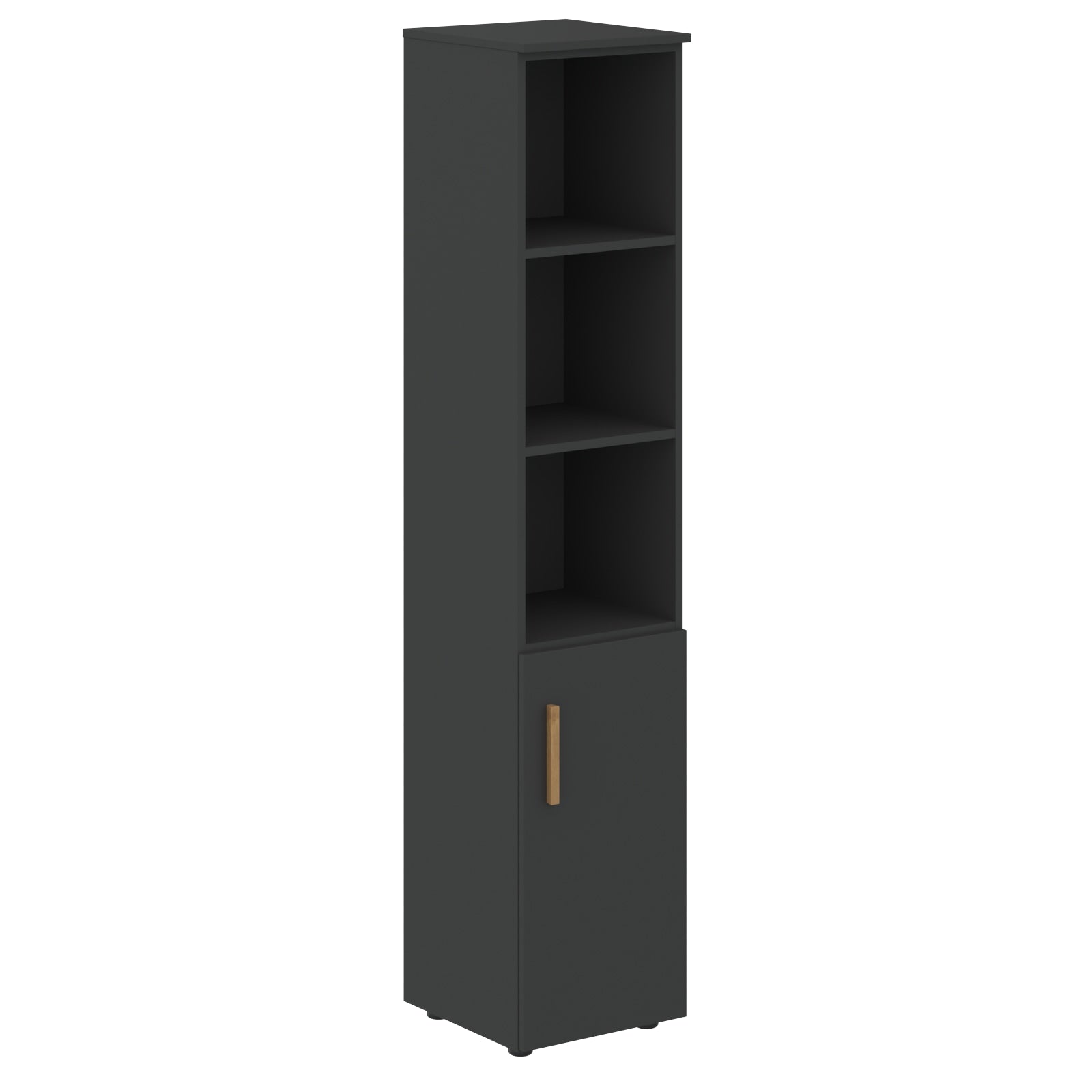 EXECUTIVE FULL HEIGHT CABINET, MADE IN E1 LAMINATE CHIPBOARD, WITH OPEN SHELVES AND WOODEN SWING DOOR by Treejar | Souqify