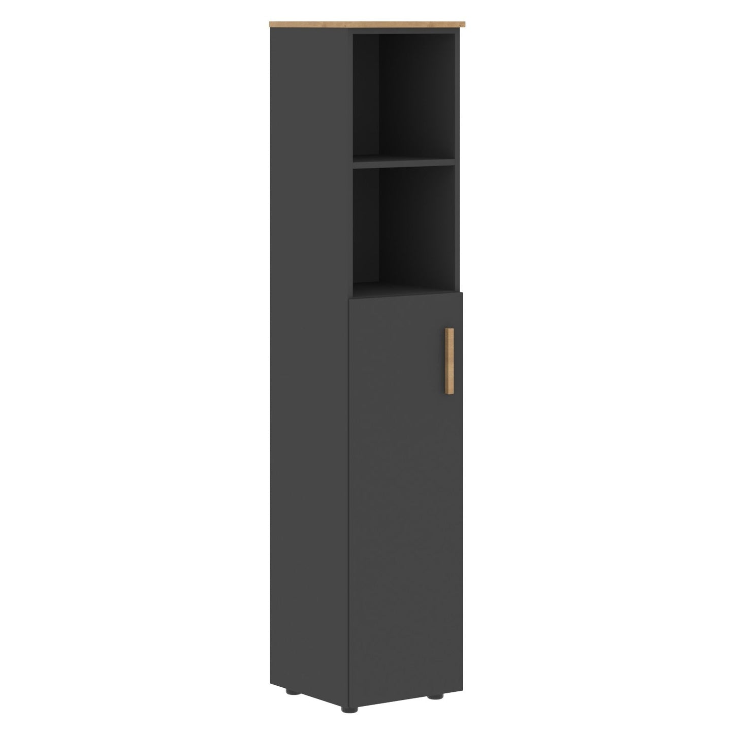 EXECUTIVE FULL HEIGHT CABINET, MADE IN E1 LAMINATE CHIPBOARD, WITH OPEN SHELVES AND WOODEN SWING DOOR by Treejar | Souqify