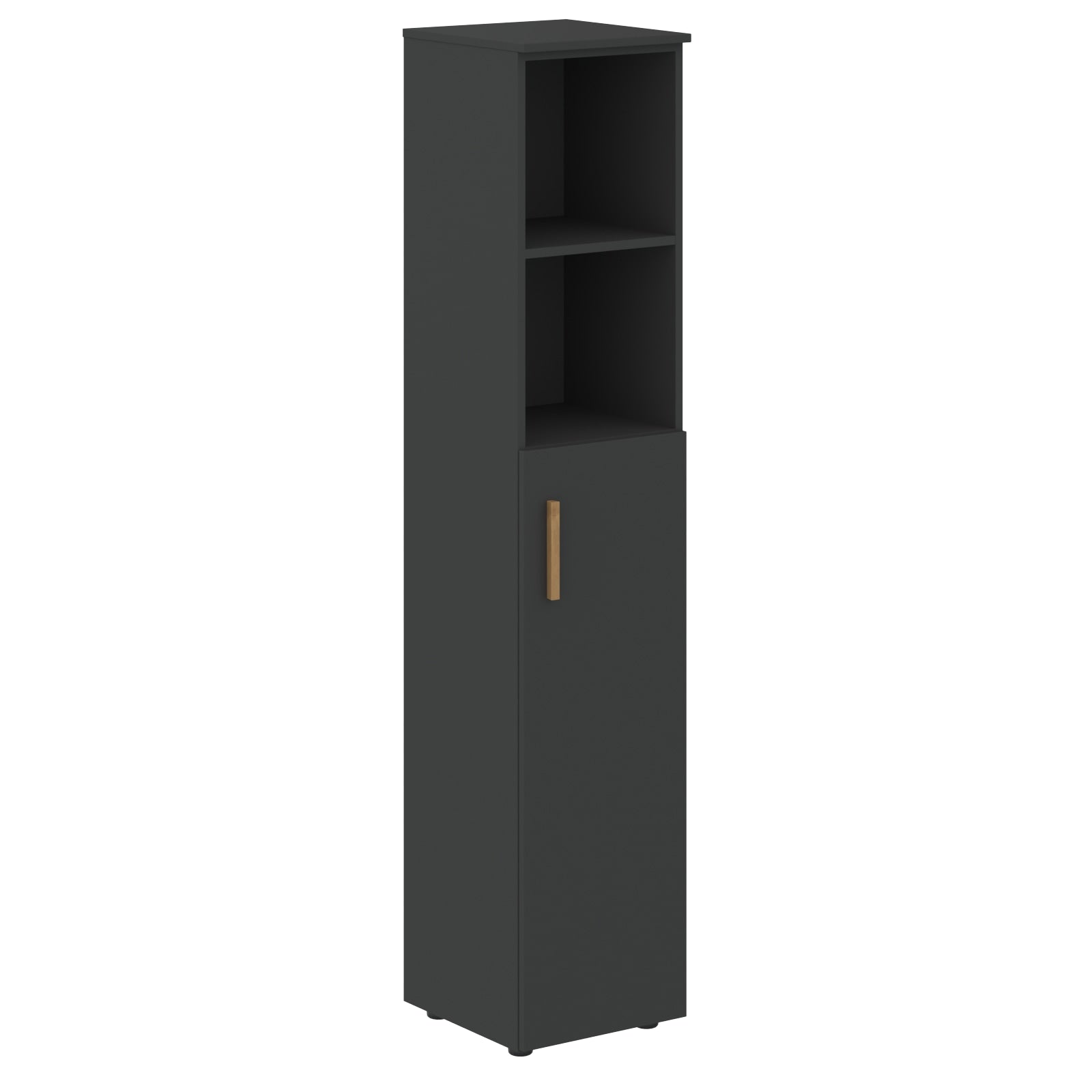 EXECUTIVE FULL HEIGHT CABINET, MADE IN E1 LAMINATE CHIPBOARD, WITH OPEN SHELVES AND WOODEN SWING DOOR by Treejar | Souqify