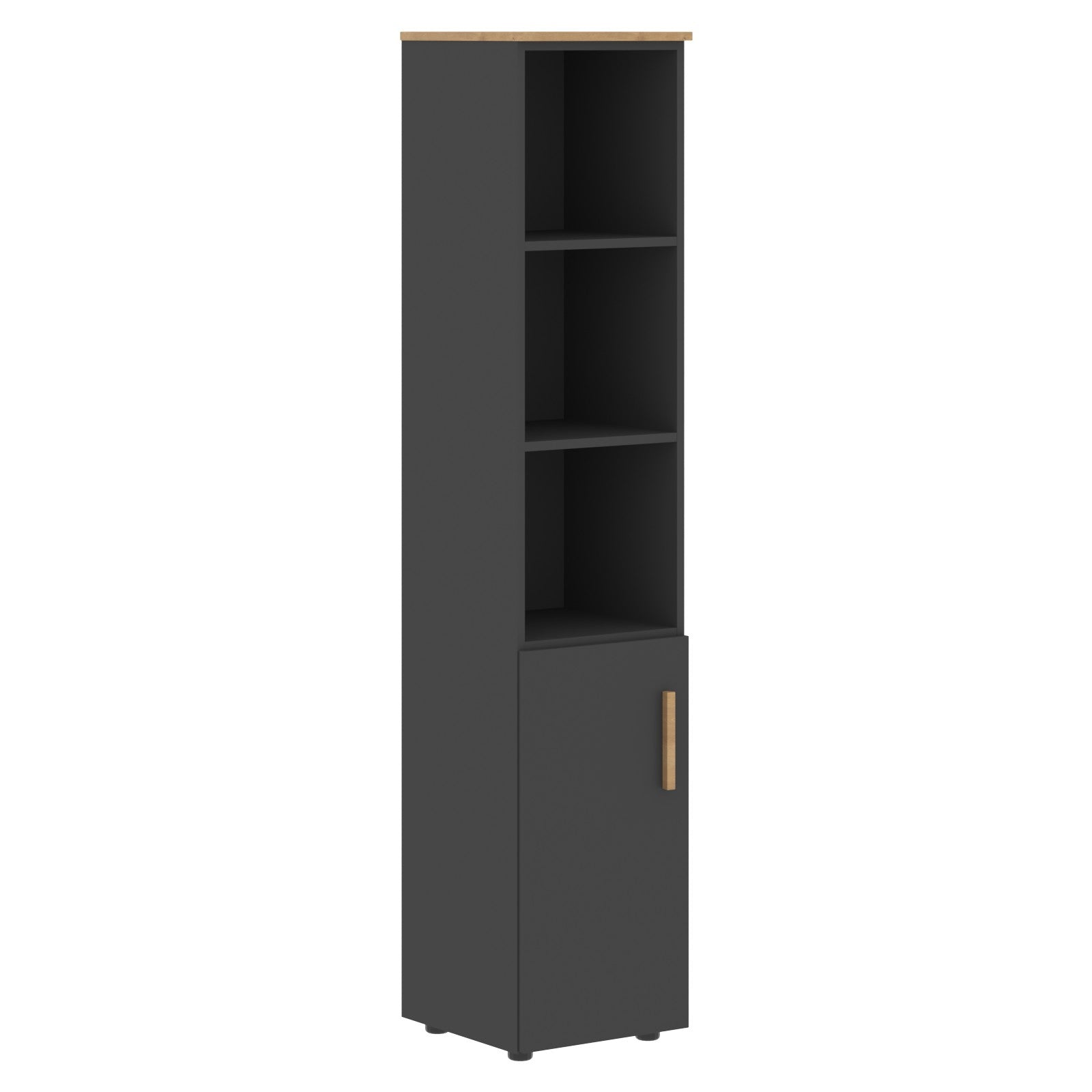 EXECUTIVE FULL HEIGHT CABINET, MADE IN E1 LAMINATE CHIPBOARD, WITH OPEN SHELVES AND WOODEN SWING DOOR by Treejar | Souqify