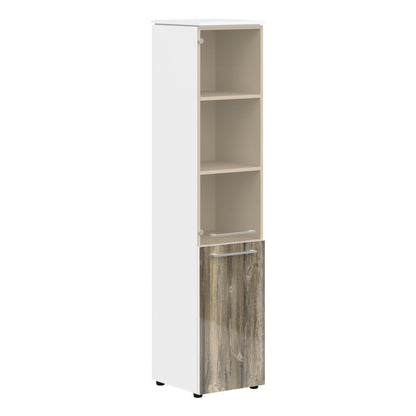 EXECUTIVE FULL HEIGHT CABINET, MADE IN E1 LAMINATE CHIPBOARD, WITH UPPER GLASS AND LOWER WOODEN SWING DOOR by Treejar | Souqify