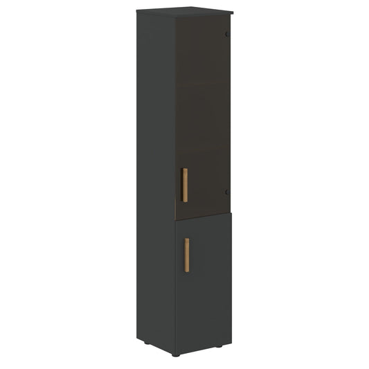 EXECUTIVE FULL HEIGHT CABINET, MADE IN E1 LAMINATE CHIPBOARD, WITH UPPER GLASS AND LOWER WOODEN SWING DOORS by Treejar | Souqify
