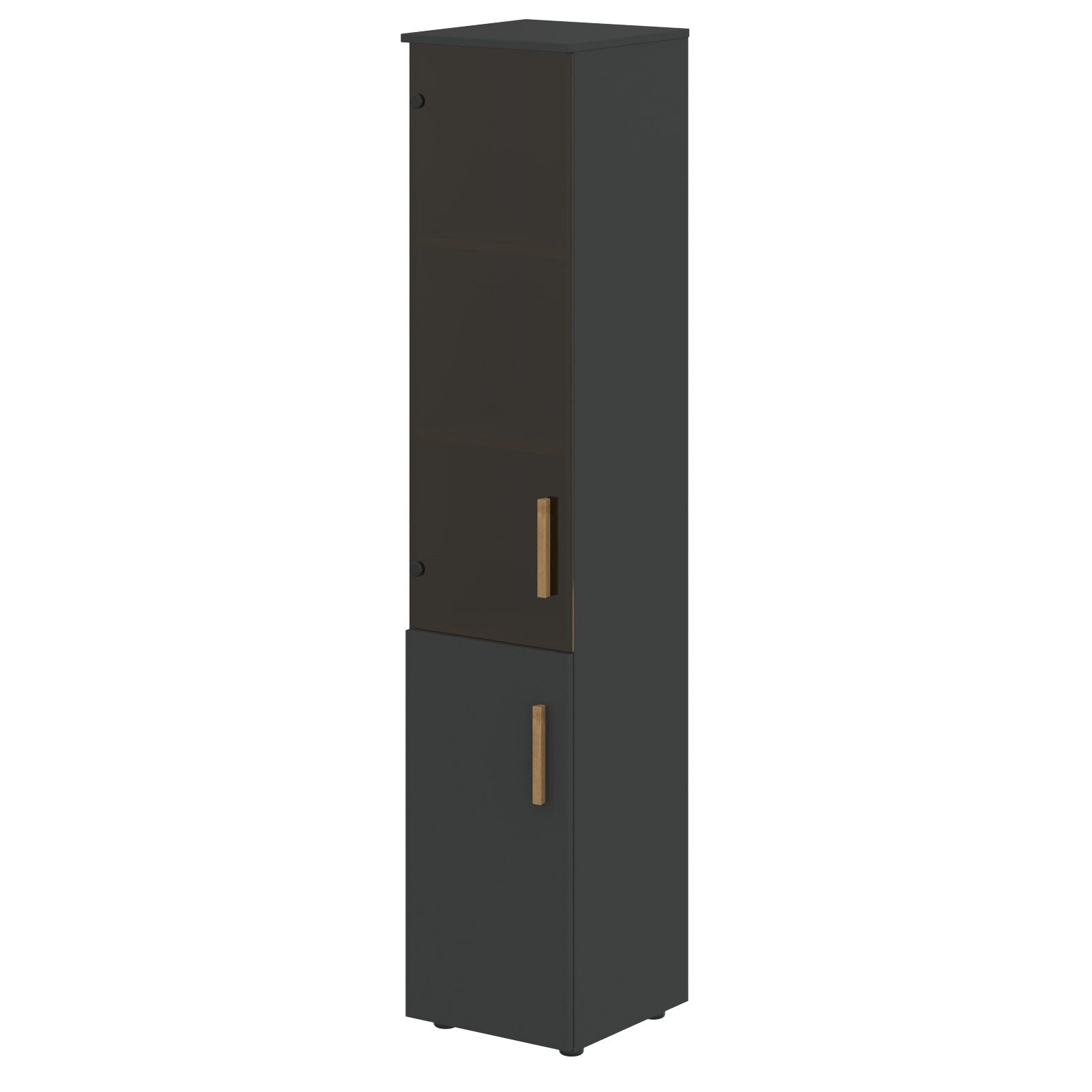EXECUTIVE FULL HEIGHT CABINET, MADE IN E1 LAMINATE CHIPBOARD, WITH UPPER GLASS AND LOWER WOODEN SWING DOORS by Treejar | Souqify