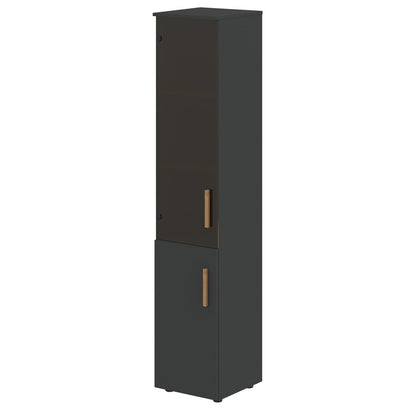 EXECUTIVE FULL HEIGHT CABINET, MADE IN E1 LAMINATE CHIPBOARD, WITH UPPER GLASS AND LOWER WOODEN SWING DOORS by Treejar | Souqify