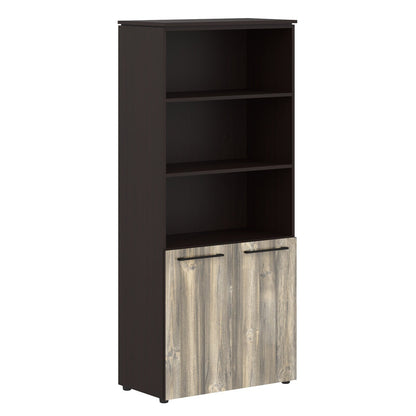 EXECUTIVE FULL HEIGHT CABINET, MADE IN E1 LAMINATE CHIPBOARD, WITH UPPER OPEN SHELVES AND LOWER WOODEN SWING DOOR by Treejar | Souqify